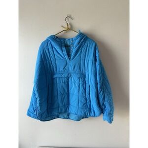 Winter Women's Quilted Puffer Jacket, Pullover Long Sleeve Sky blue